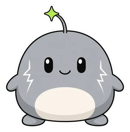 neonbo: a grey gambomon with white lightning marks.