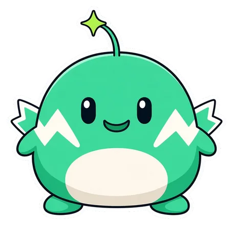neonbolt: a green gambomon with white zigzag fins.